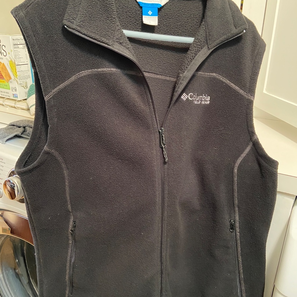 Columbia Men's L Heather/Gray Full Zip Pocket Fleece Vest